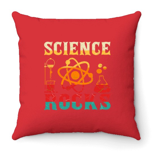 Funny Retro Vintage Science Chemistry Teacher Throw Pillows