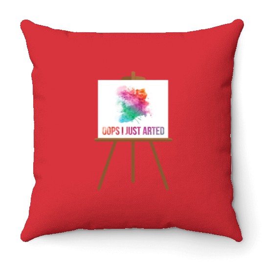 Funny Gift For An Artist Or An Art Teacher Throw Pillows