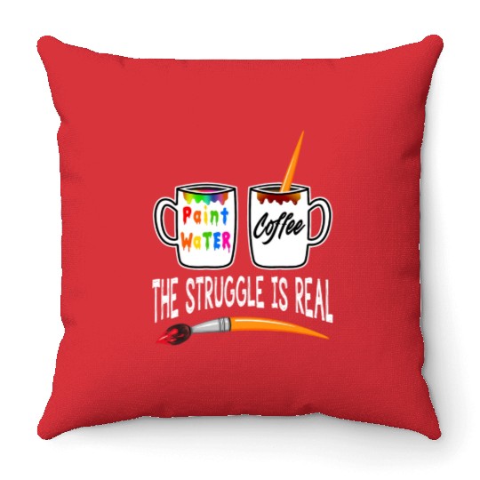 Funny Art Teacher Painter Artist Paint Mug Coffee Throw Pillows