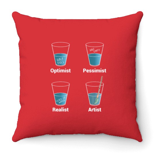 Funny Art Teacher Artist Brush Painter Throw Pillows