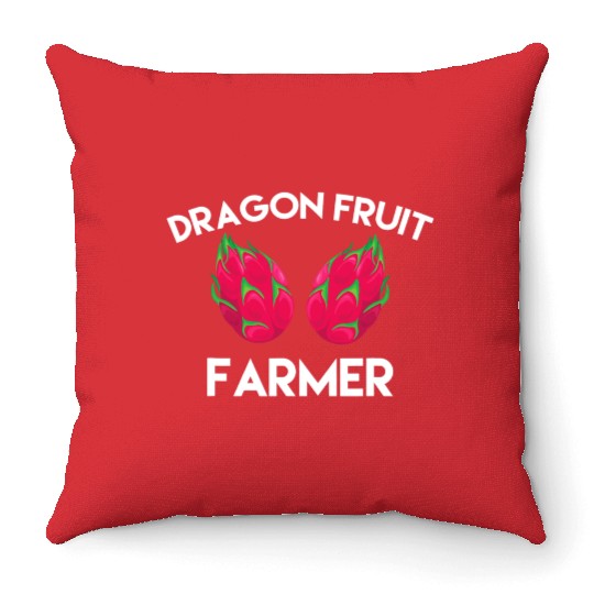Dragon Fruit Farmer Outfit Love Tropical Food Throw Pillows