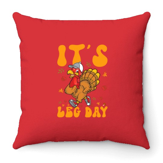 Thanksgiving Turkey Trot Squad Running Throw Pillows