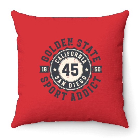 California Golden State San Diego Sport Addict Throw Pillows