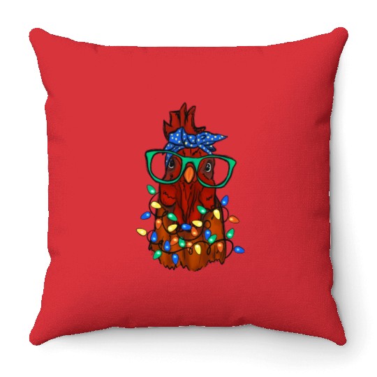 Funny Chicken Farmer Women Christmas Throw Pillows
