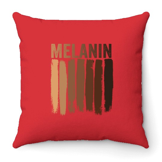 Melanin shades Black Pride Throw Pillows