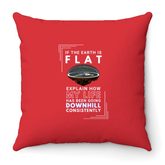 FLAT EARTH Throw Pillows