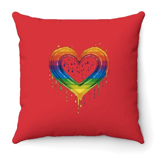 Celebrate Diversity: LGBT Rainbow Heart for Throw Pillows
