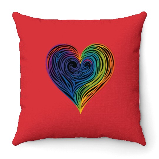 Pride & Joy: Rainbow Heart, Embracing LGBT Love & Throw Pillows