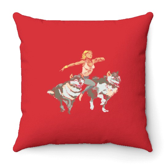 Funny For Jogging Runners Workout Women Wolf Throw Pillows