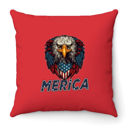 Proud American Independence Day Freedom Throw Pillows