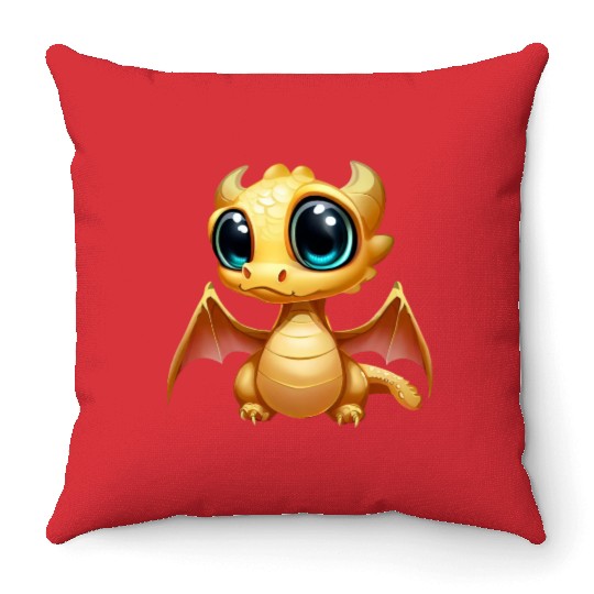 CUTE DRAGON MEDIEVAL PETS LIZARD GECKO ANIMALS Throw Pillows