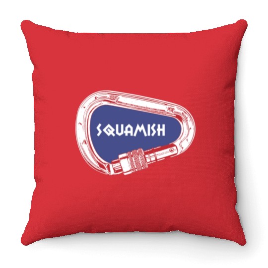 Squamish Rock Climbing Carabiner Throw Pillows