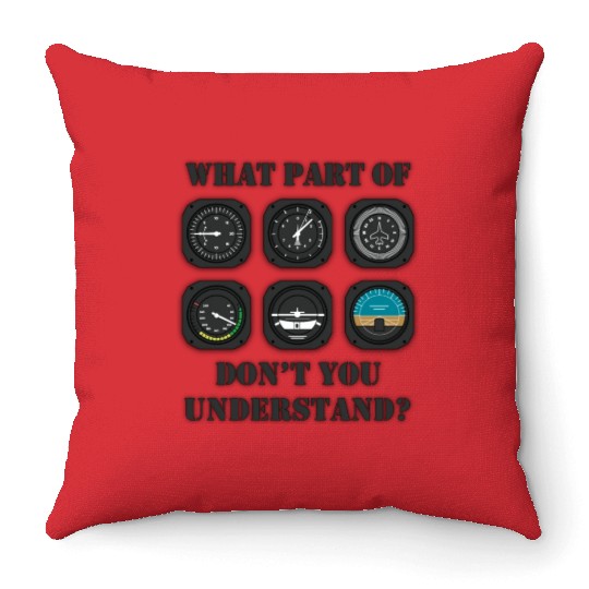 Funny Pilot - Aviation Airline Pilot Instruments Throw Pillows
