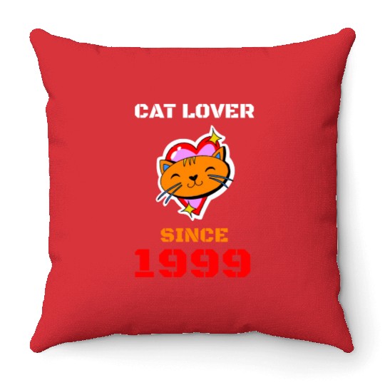 Cat lover since 1999 Throw Pillows