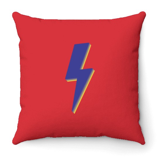 Lightning Bolt Blue 3D Throw Pillows