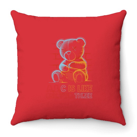 Neon Teddy Bear Throw Pillows
