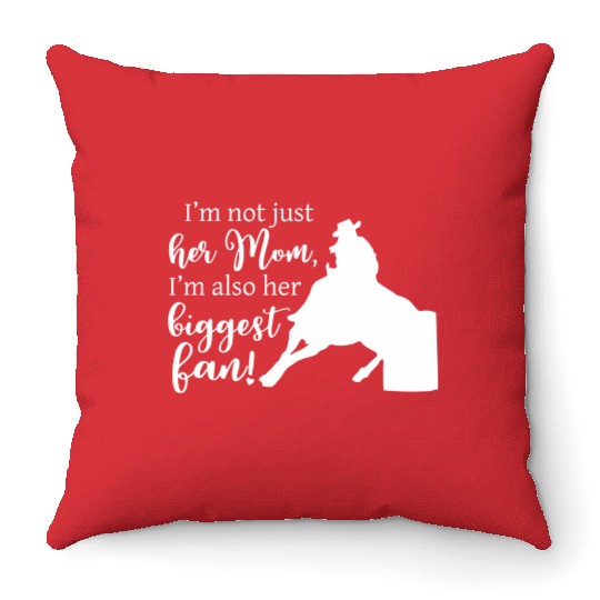 Mom Barrel Racing Horse Riding Racer Back Print Throw Pillows