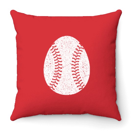 Baseball Happy Easter Egg Hunting Cute Sport Lover Throw Pillows