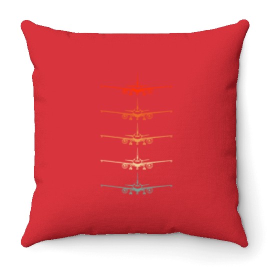 Airplane Flying Airline Aviation Vintage Throw Pillows