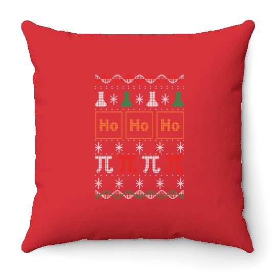 Chemistry Laboratory Science Ugly Christmas Throw Pillows