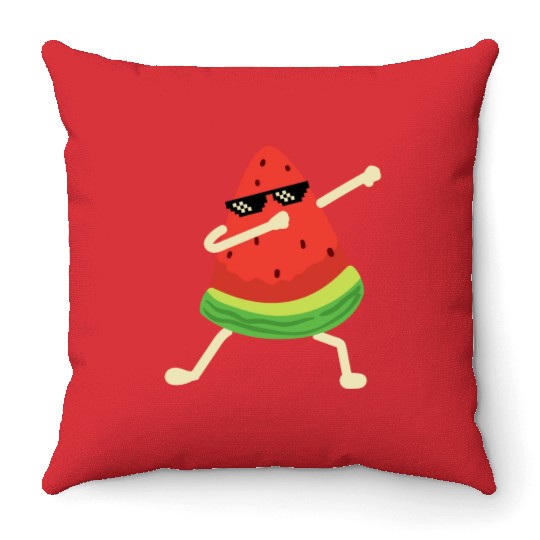 Dabbing Watermelon Melon summer Fruit Lover Throw Pillows