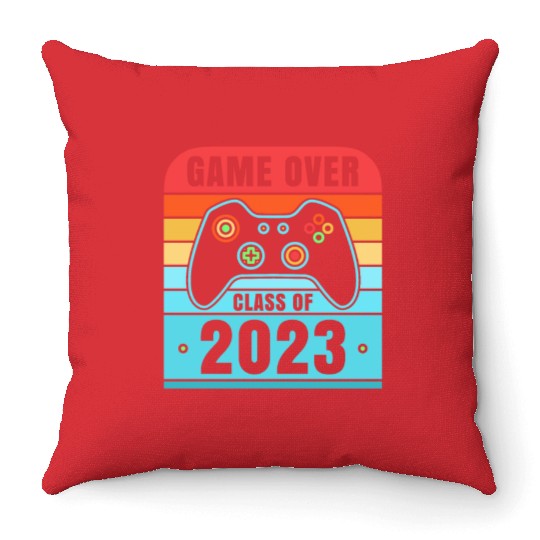 Game Over Class of 2023 Video Games 2023 Gamer Throw Pillows