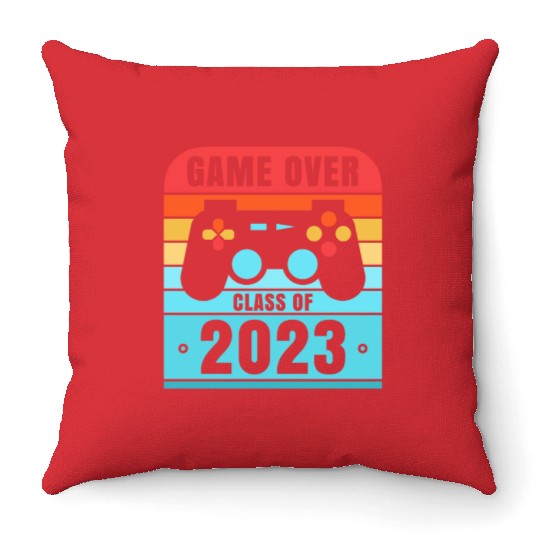 Game Over Class of 2023 Grad 2023 Graduation Throw Pillows
