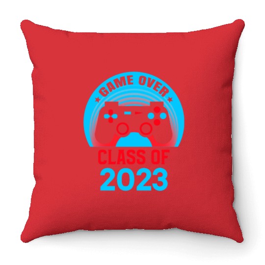 2023 Game Over Class of 2023 Graduate Awesome Throw Pillows