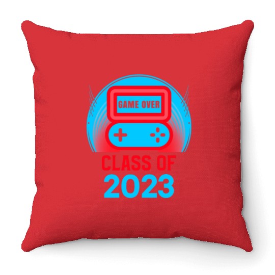 Game Over Class of 2023 Video Games 2023 Gamer Throw Pillows