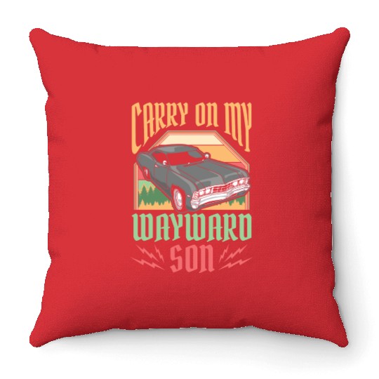 Carry On My Wayward Son Supernatural Throw Pillows
