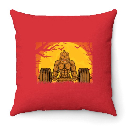 Funny Gym Halloween Bodybuilding Fitness Throw Pillows