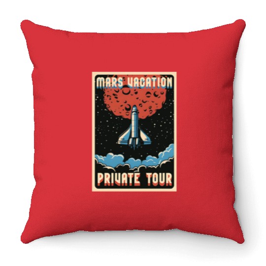 Mars vacation private Tour Throw Pillows, Throw Pillows, bags