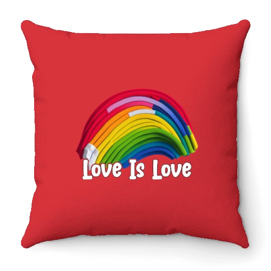 Prideful Skies LGBTQ gay pride Rainbow Love Throw Pillows