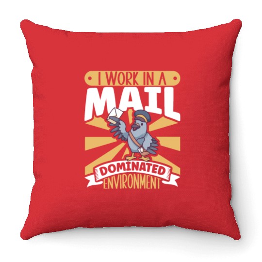 Postal Worker Mail Lady Mail Carrier Postal Throw Pillows