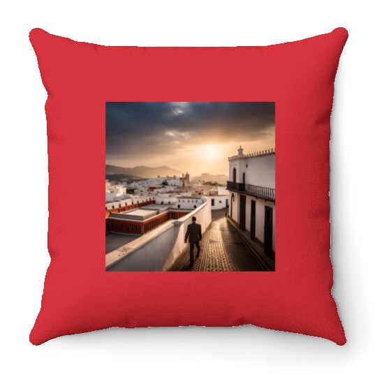 Fantasy pictures ,town Morocco ,city Tetouan Throw Pillows