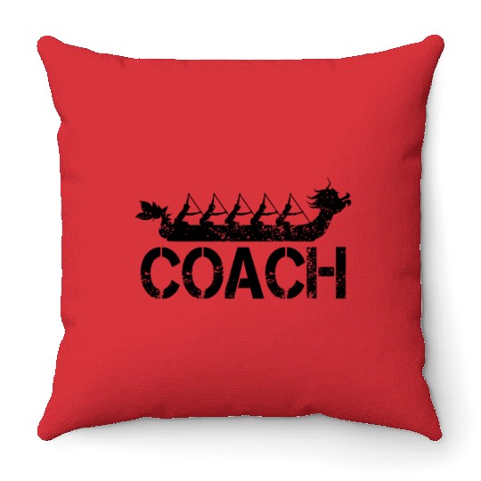Dragon Boat Racing Team Coach Throw Pillows