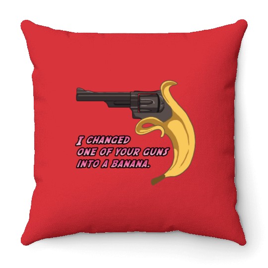Jojo Banana Gun Throw Pillows