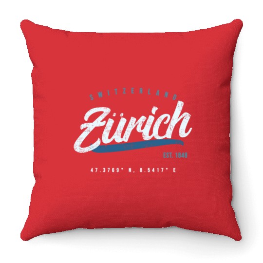 Zurich Switzerland Travel Throw Pillows