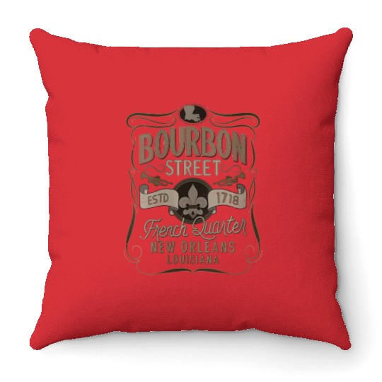 Womens Bourbon Street French Quarter Throw Pillows