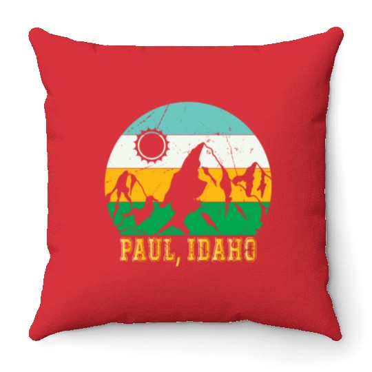 Idaho Mountain Hiking Souvenir Paul Mountain Trip Throw Pillows