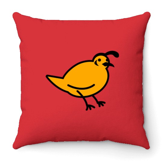 a quail bird Throw Pillows