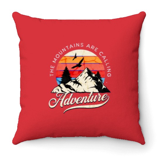 the mountains are calling Throw Pillows