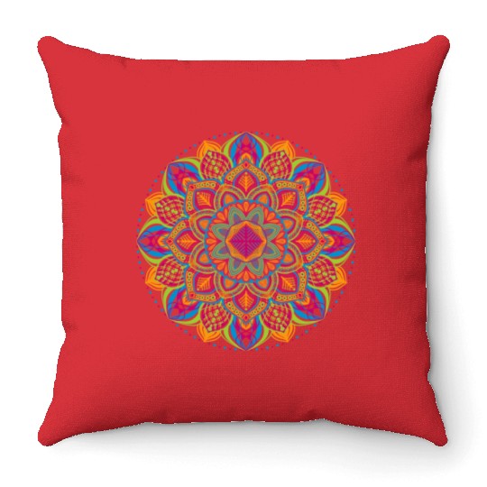 pattern Mandala flowers , Throw Pillows Throw Pillows