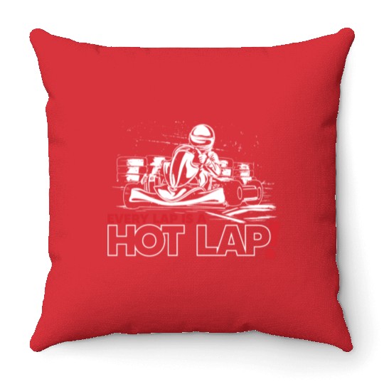 Vintage Retro Go Kart Driver Racing, Every Lap is Throw Pillows