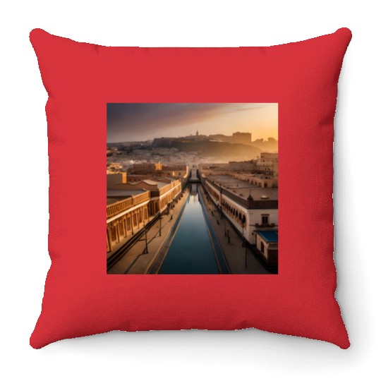 Fantasy pictures ,town Morocco ,city Rabat Throw Pillows