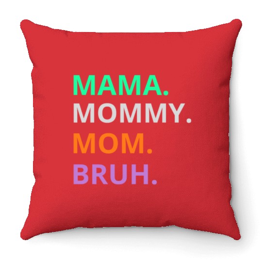 vintage international women's day mama,mommy;bruh Throw Pillows