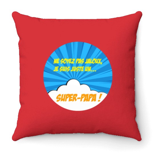 Super-dad super-hero Best dad Father's day Comics Throw Pillows