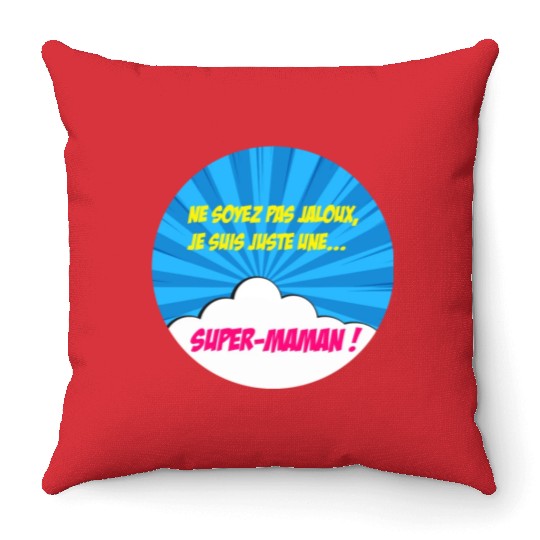 Super-mom super-hero. Best mom Mother's day Comics Throw Pillows