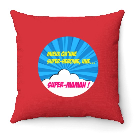 Super-mom super-hero. Best mom Mother's day Comics Throw Pillows