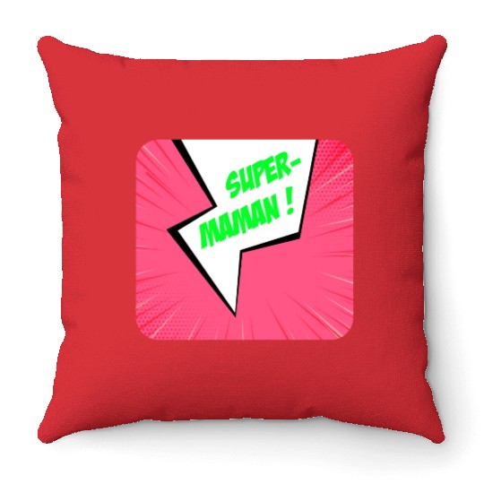 Super-mom super-hero. Best mom Mother's day Comics Throw Pillows